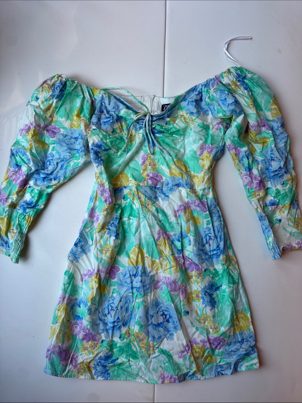 ZARA Mint and Aqua Printed Dress